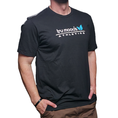 Tru Moods T-shirt - Black Blue Leaf Logo