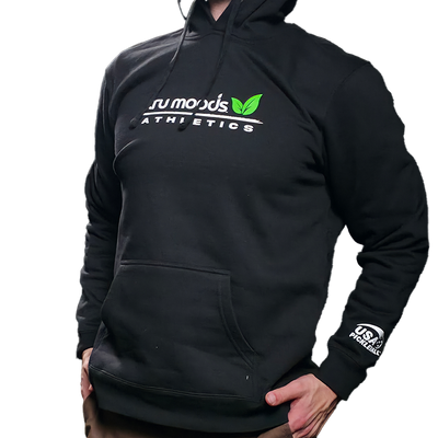 Tru Moods Sweatshirt - Black Green Leaf Logo