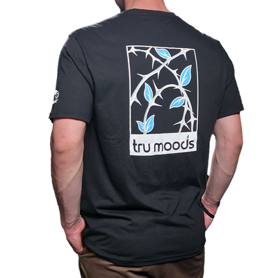 Tru Moods T-shirt - Black Blue Leaf Logo