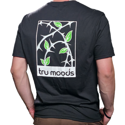 Tru Moods T-shirt - Black Green Leaf Logo