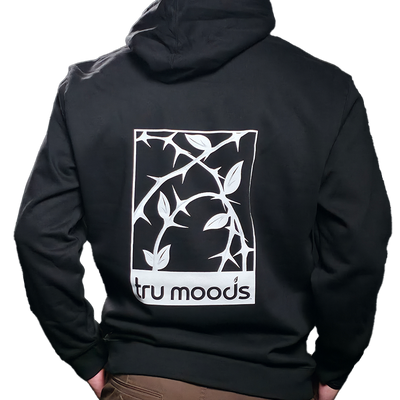 Tru Moods Sweatshirt - Black White Leaf Logo