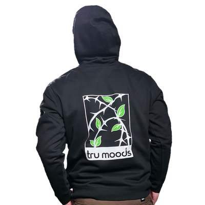 Tru Moods Sweatshirt - Black Green Leaf Logo