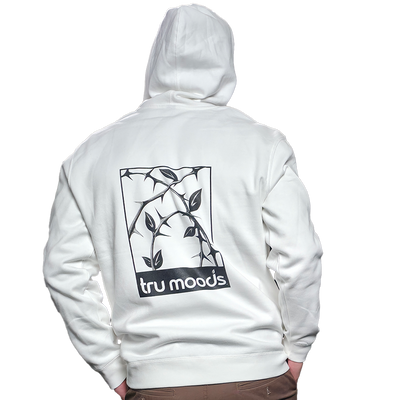 Tru Moods Sweatshirt -White Black Leaf Logo